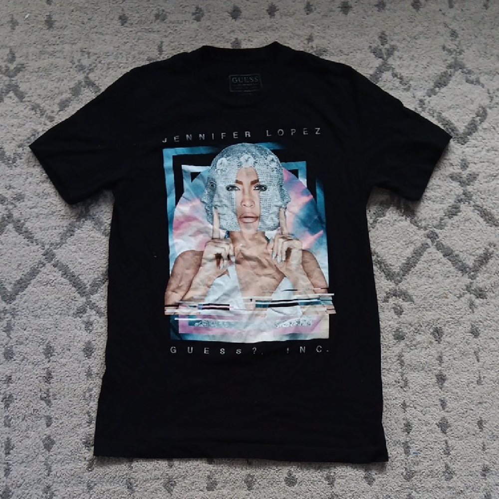 Guess Jennifer Lopez It's My Party Tour Concert T-shirt Black M 100% Cotton